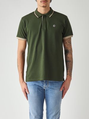 1. Polo para hombre de piqué de algodón elástico Verde Bosque