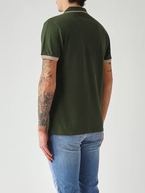 3. Polo para hombre de piqué de algodón elástico Verde Bosque