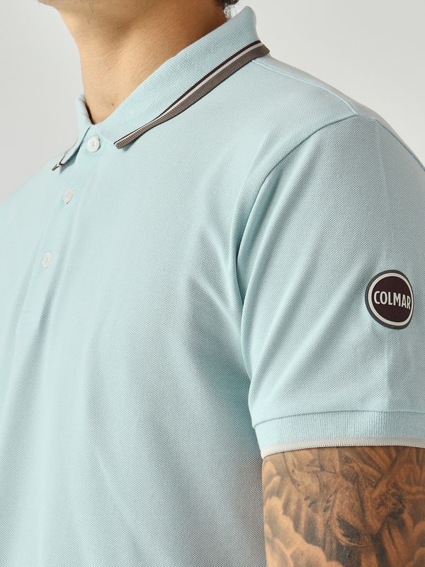 4. Herren-Poloshirt aus Stretch-Baumwollpiqué Azurblau Colmar 7659n4sh