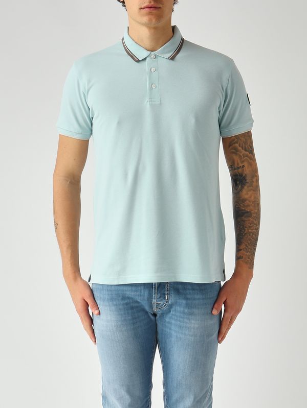 Herren-Poloshirt aus Stretch-Baumwollpiqué Azurblau Colmar