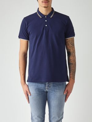 1. Polo de hombre de algodón piqué elástico Azul real