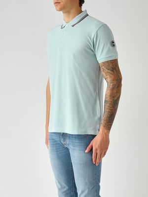 2. Herren-Poloshirt aus Stretch-Baumwollpiqué Azurblau