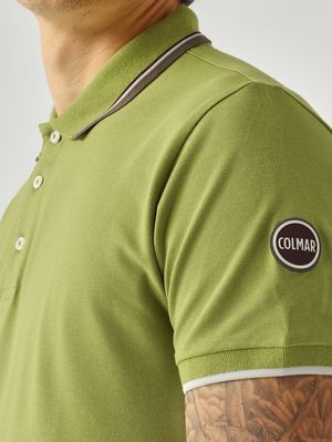 4. Herren-Poloshirt aus Stretch-Baumwollpiqué Pistazie