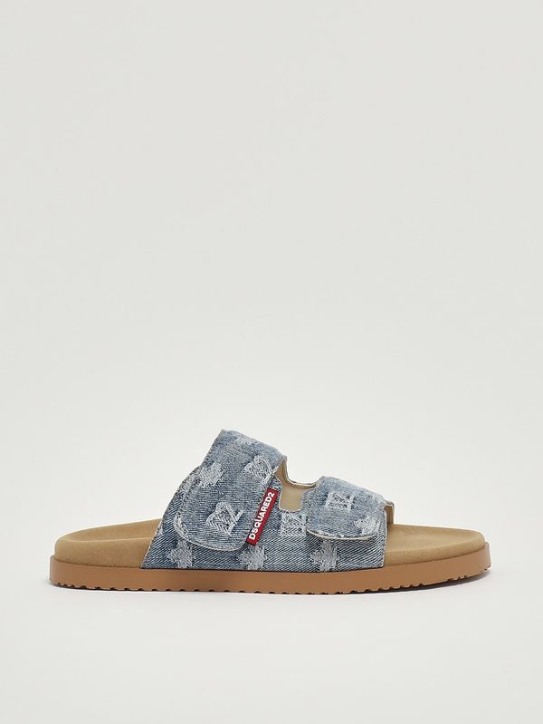 Sandalo uomo in denim di cotone Denim Chiaro Dsquared2
