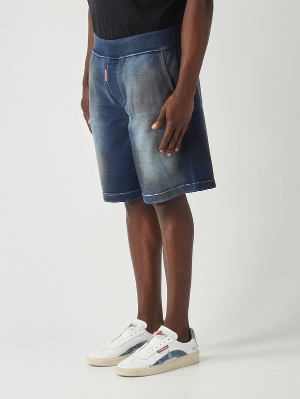 3. Herren-Shorts aus Baumwollstrick Denimblau Dsquared2 s74kb1108d13192