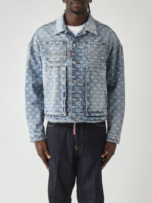 1. Herrenjacke aus Baumwoll-Denim Helles Denim