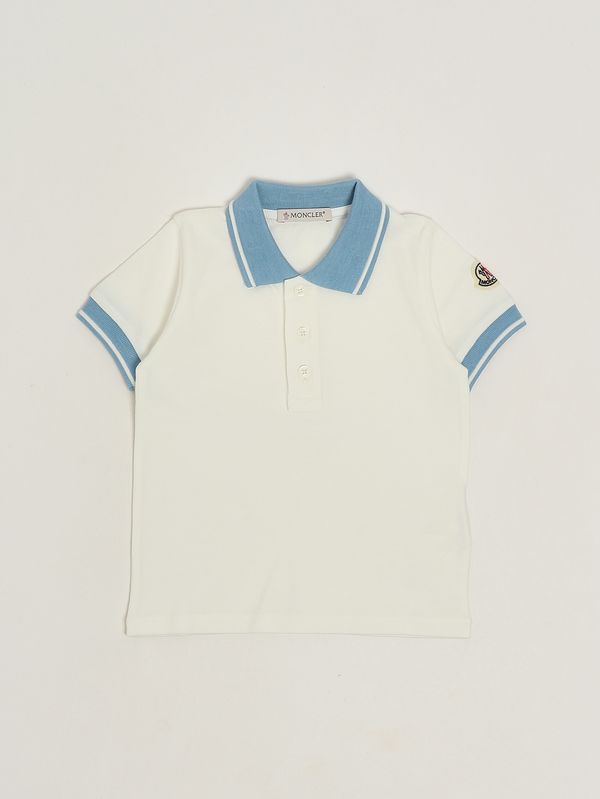 1. Boys' stretch cotton polo shirt White Moncler l19518a000018496f