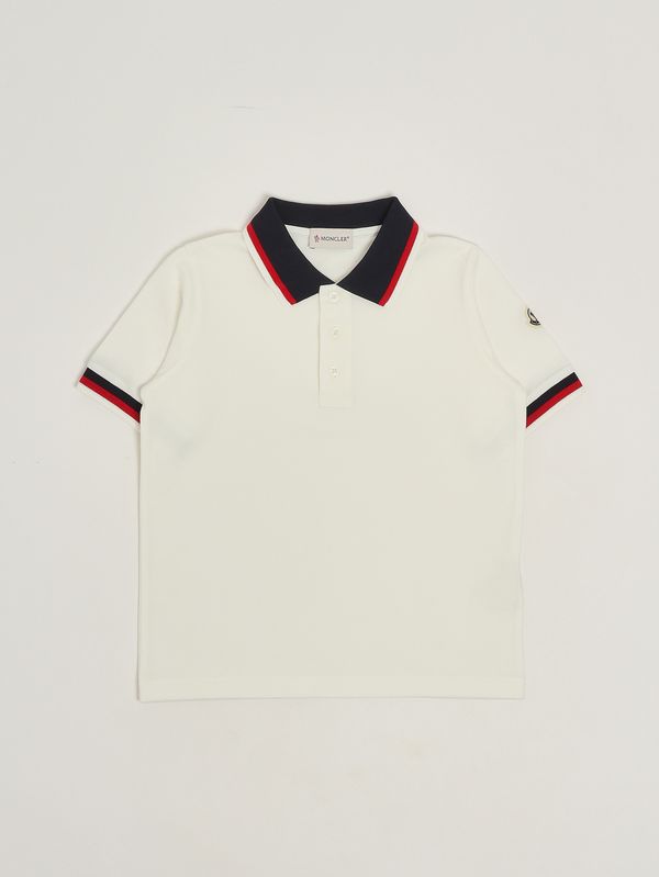 1. Boys' cotton polo shirt White Moncler l19548a000038496w