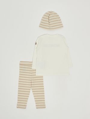 2. Ensemble en coton pour bébé fille Crème