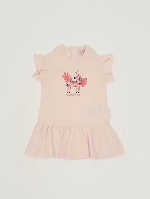1. Robe bébé fille en coton extensible Rose