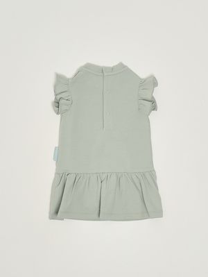 2. Robe bébé fille en coton extensible Sauge