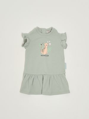 1. Robe bébé fille en coton extensible Sauge