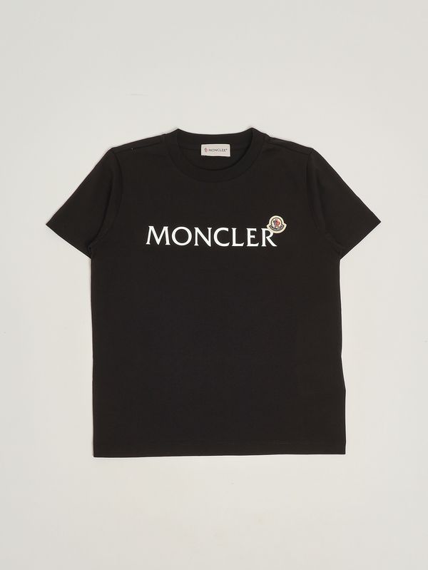 T-shirt en coton pour garçon Noir Moncler