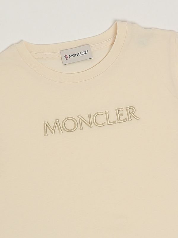 3. Baumwoll-T-Shirt für Mädchen Creme Moncler l19548c0000989at9
