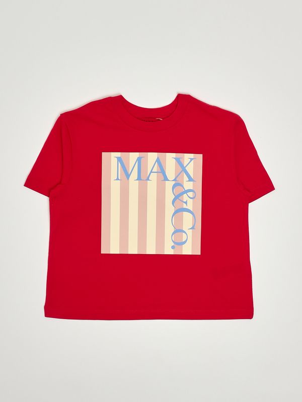 Girls' cotton T-shirt Red Max & Co. KID