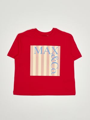 1. Mädchen-T-Shirt aus Baumwolle Rot