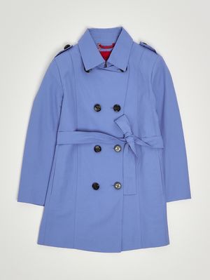 1. Gabardina para niña de mezcla de algodón Azul celeste