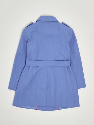 2. Gabardina para niña de mezcla de algodón Azul celeste