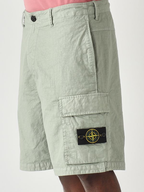 5. Herren-Bermudashorts aus kalandriertem Nylon mit Panama-Bindung Salbei Stone Island l1s15l100001s0069