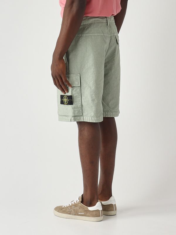 4. Herren-Bermudashorts aus kalandriertem Nylon mit Panama-Bindung Salbei Stone Island l1s15l100001s0069