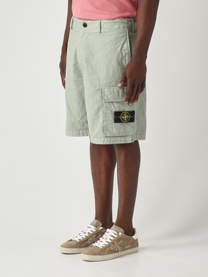 3. Herren-Bermudashorts aus kalandriertem Nylon mit Panama-Bindung Salbei