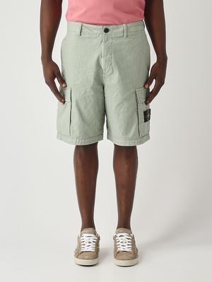 1. Herren-Bermudashorts aus kalandriertem Nylon mit Panama-Bindung Salbei