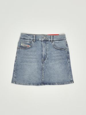 1. Girl's stretch cotton skirt Light Denim
