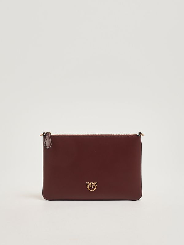 Bolso de mujer Flat Classic de cuero Borgoña Pinko