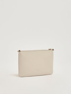3. Damentasche Flat Classic aus Leder Weiß