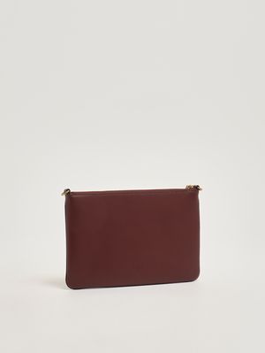 3. Women's Flat Classic leather bag Burgundy