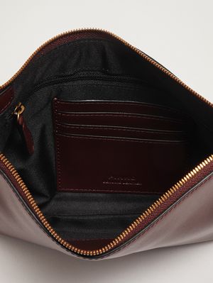 5. Women's Flat Classic leather bag Burgundy