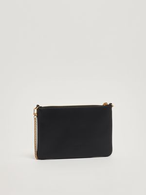 3. Damentasche Flat Classic aus Leder Schwarz