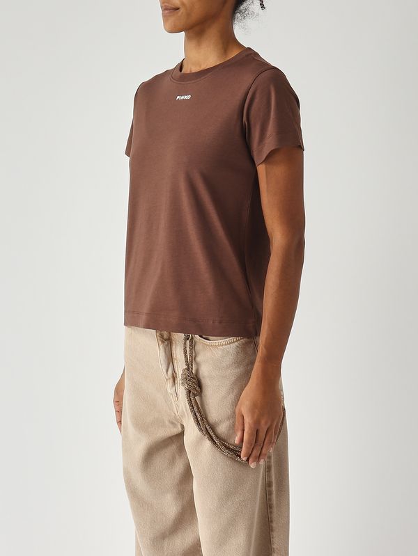 3. T-shirt donna in cotone Marrone Pinko 100373a34f