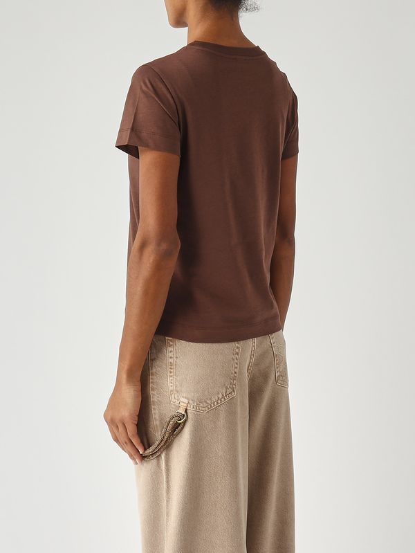 4. T-shirt donna in cotone Marrone Pinko 100373a34f