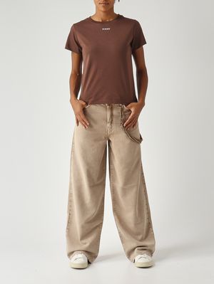 2. T-shirt donna in cotone Marrone