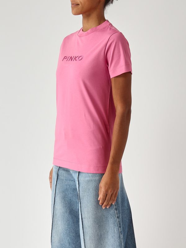 3. T-shirt donna in cotone Rosa Pinko 101752a339