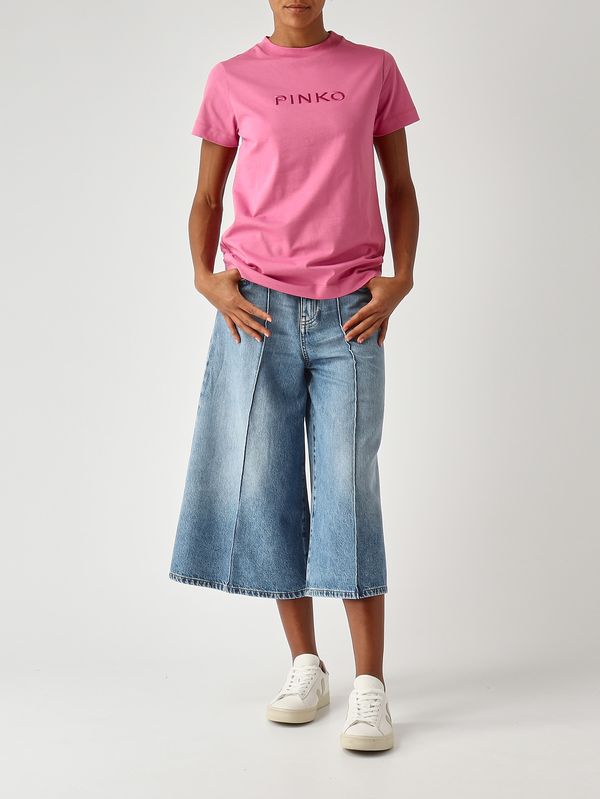 2. T-shirt donna in cotone Rosa Pinko 101752a339