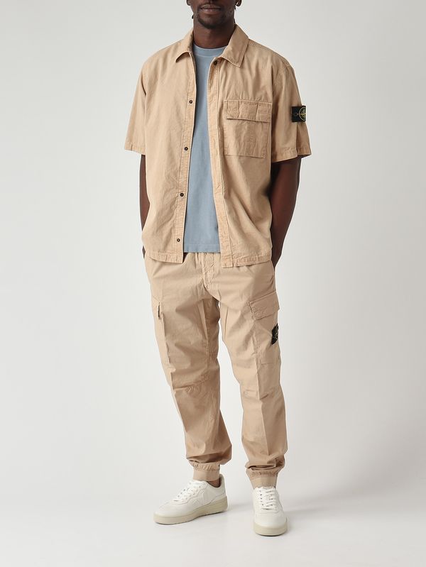 2. Herren-Overshirt aus elastischem Bio-Baumwolltwill Dunkelbeige Stone Island l1s151200031s00wn