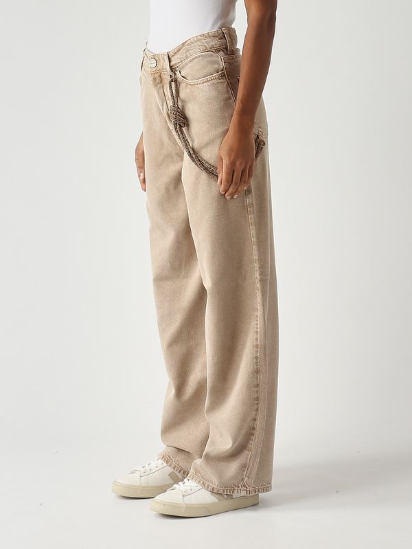 3. Jean femme Lauryn en bull de coton lâche Beige Pinko 104601a33r