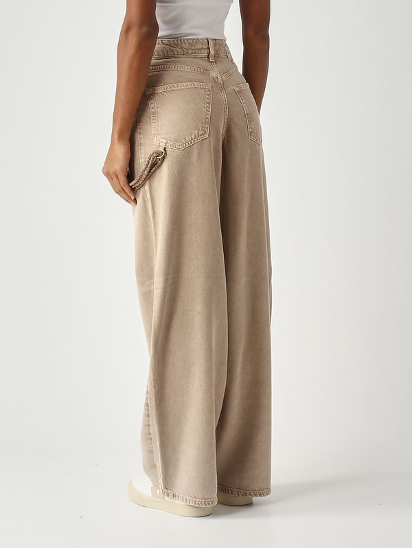 4. Jean femme Lauryn en bull de coton lâche Beige Pinko 104601a33r
