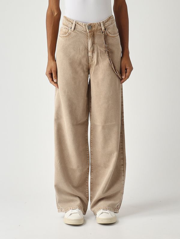 1. Jean femme Lauryn en bull de coton lâche Beige Pinko 104601a33r