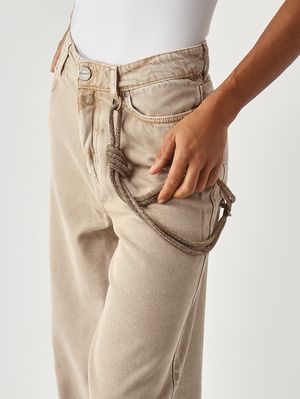 5. Jean femme Lauryn en bull de coton lâche Beige