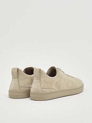 3. Rochdale-Sneaker aus Veloursleder Hellbeige