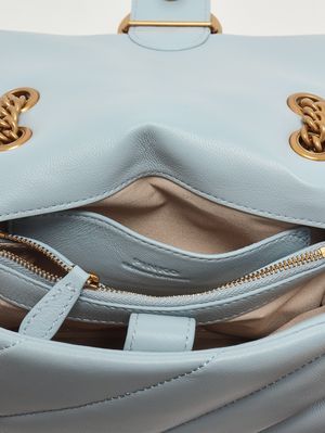4. Bolso de mujer Love Puff Mini de piel Azul Claro