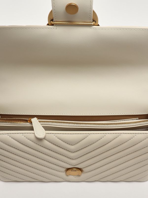 5. Borsa donna Love One Classic DC in pelle Bianco Pinko 100941a0gk