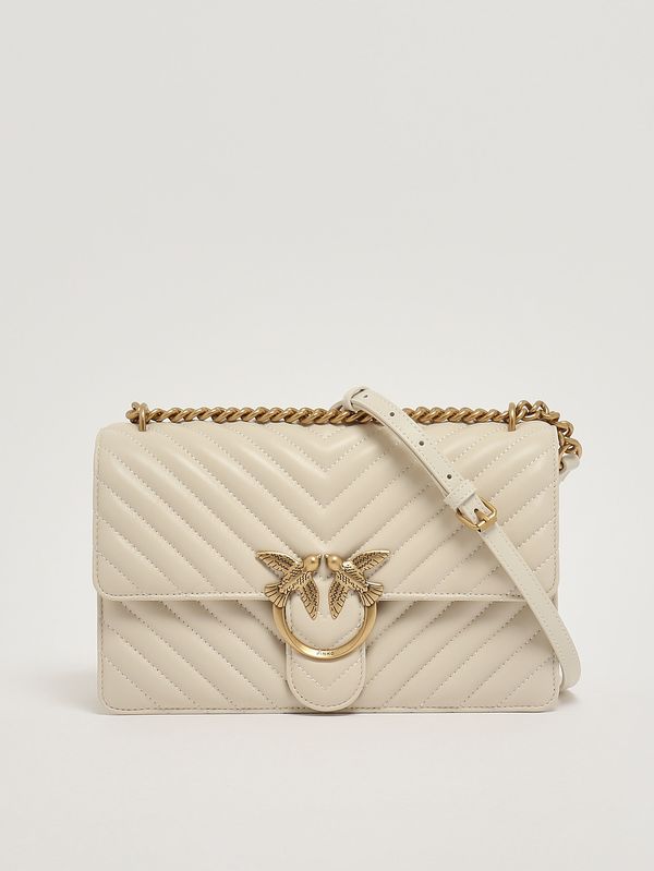 4. Borsa donna Love One Classic DC in pelle Bianco Pinko 100941a0gk