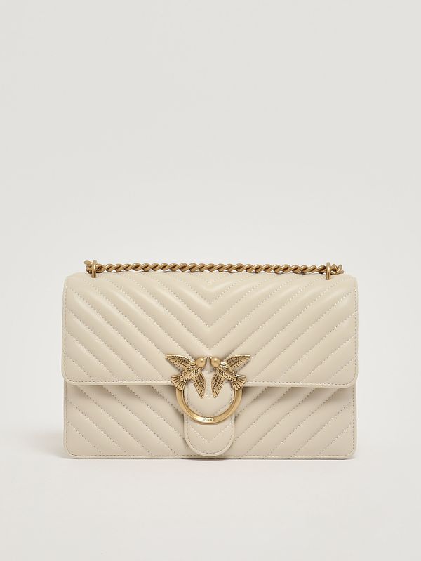 1. Borsa donna Love One Classic DC in pelle Bianco Pinko 100941a0gk