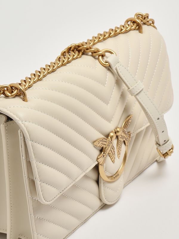 6. Borsa donna Love One Classic DC in pelle Bianco Pinko 100941a0gk