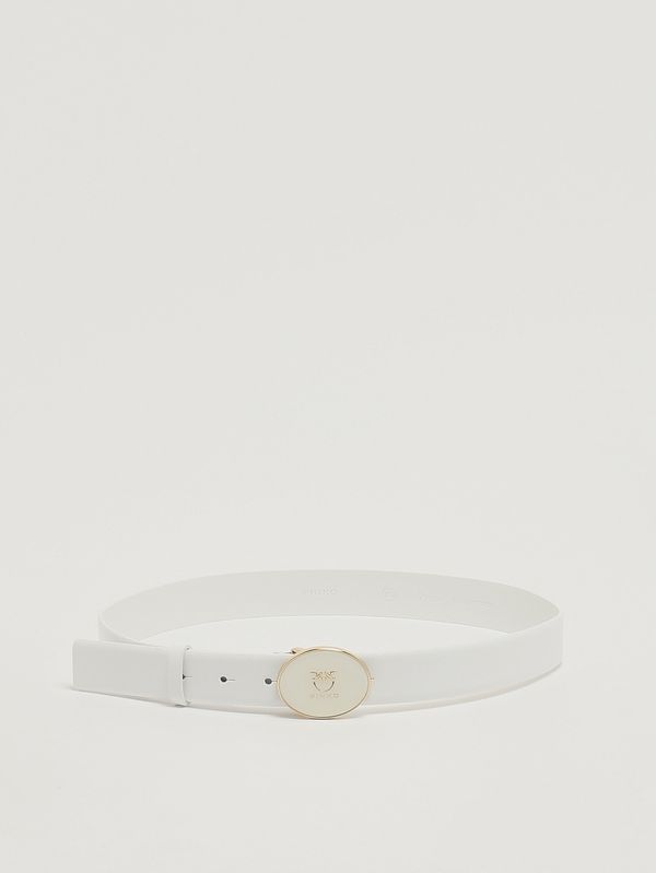 Ceinture femme Round Enamel H2-8 en cuir Blanc Pinko