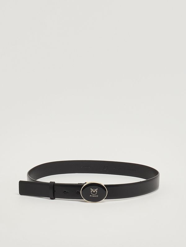 Ceinture femme Round Enamel H2-8 en cuir Noir Pinko